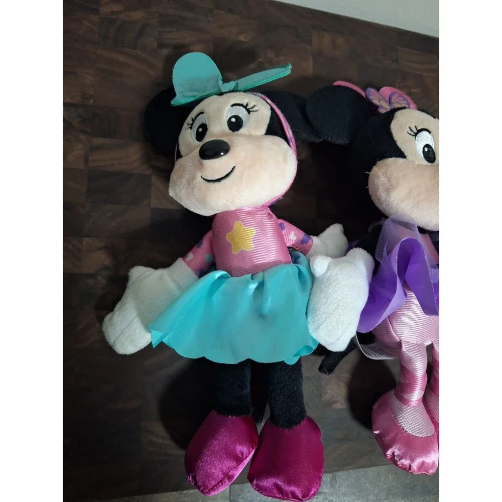 Minnie Mouse Small Plush Lot of 2 Butterfly Ballerina & Star 9” Just Play